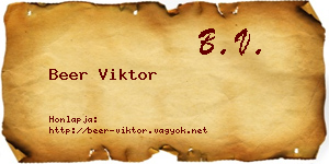 Beer Viktor névjegykártya